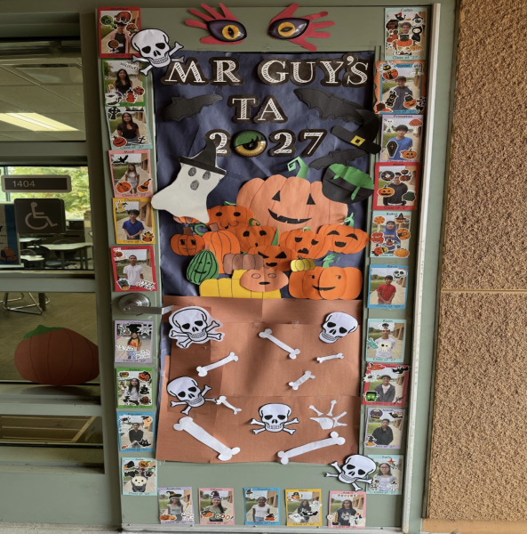 DISTINCTLY DECORATED: History teacher Greg Guy's advisement won the Advisement Door Decorating Contest.